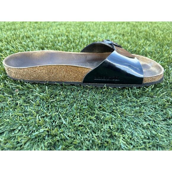 Birkenstock Unisex Madrid Black Patent Leather Slip On Sandals Size EU 41 L10 M8 - Picture 7 of 15